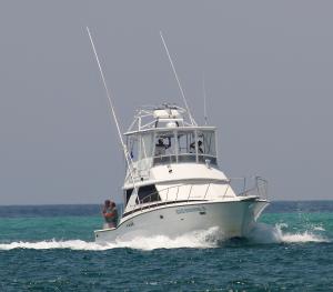 Click to enlarge image  - The Blue Runner II Coming in to harbor - June 30, 2011
